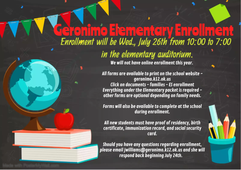 elem enroll Geronimo Public Schools